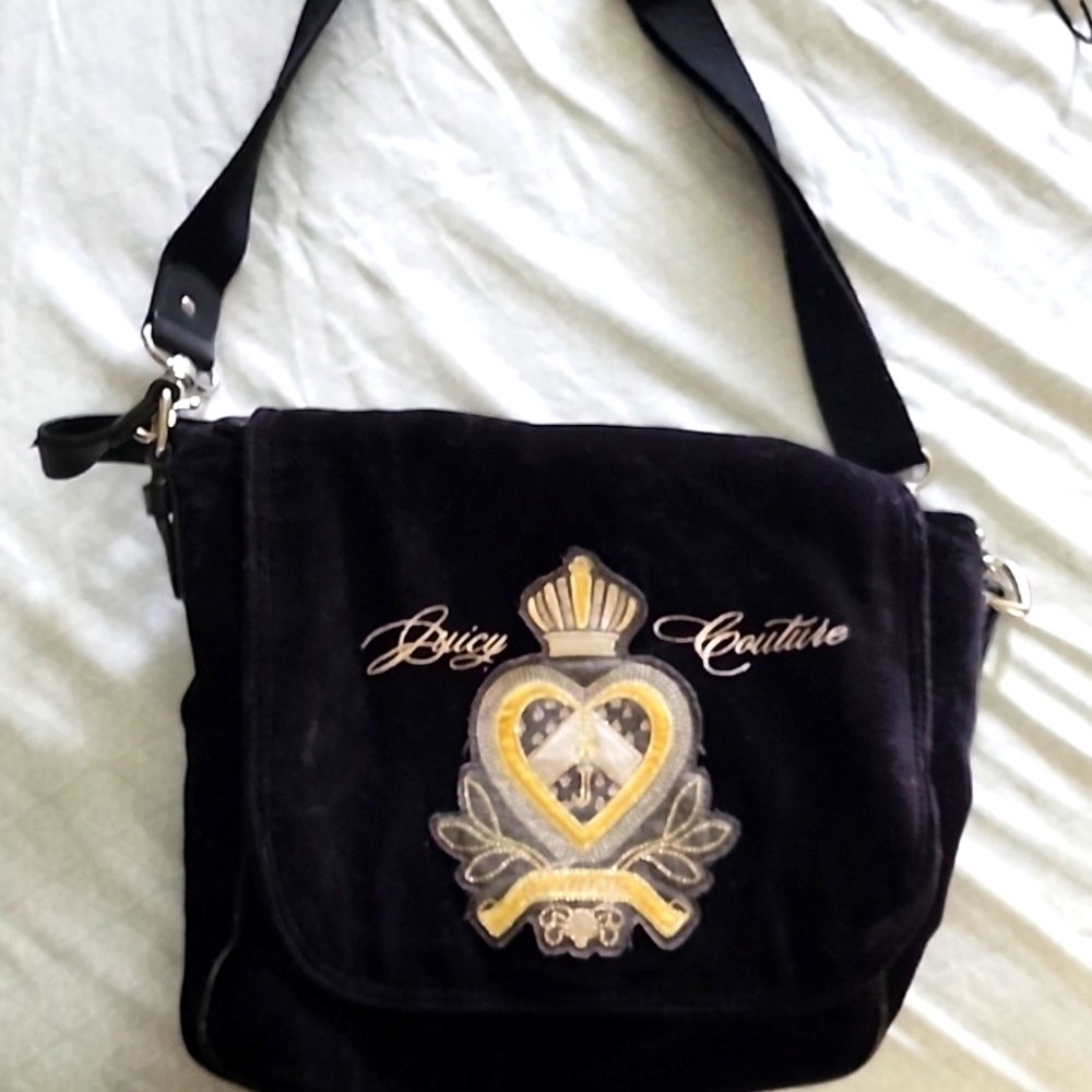Juicy Couture Black Velvel cross body bag